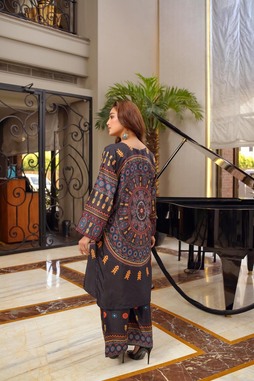 Khadi Black (Digital 2Pcs Stitched)