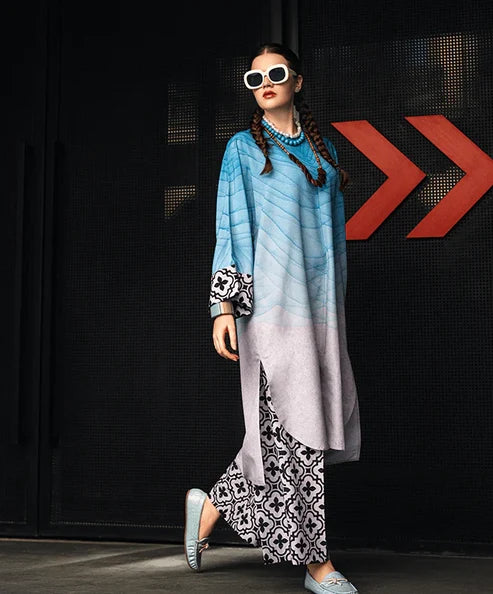 Blue SKy (Stitched 2 Pcs)