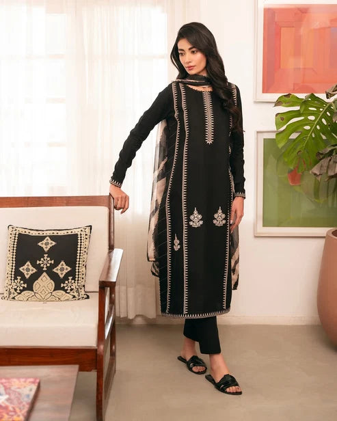 Afsheen Long Shirt (Embroided 3 PCs)