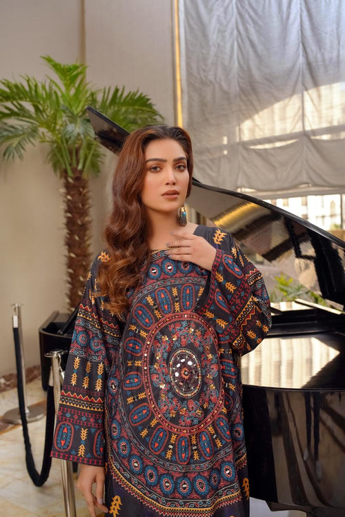 Khadi Black (Digital 2Pcs Stitched)
